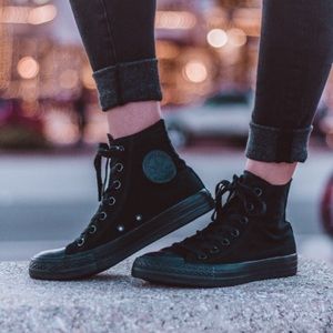 All Black High-Top Converse